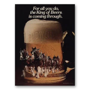 1979 Budweiser Beer Print Ad | King Beers