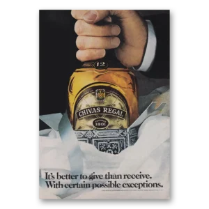 1979 Chivas Regal Print Ad | Better To Give