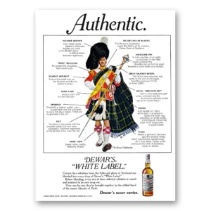 1979 Dewars White Label Print Ad | Authentic