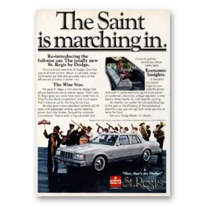 1978 Dodge St Regis Print Ad | Saint Marching