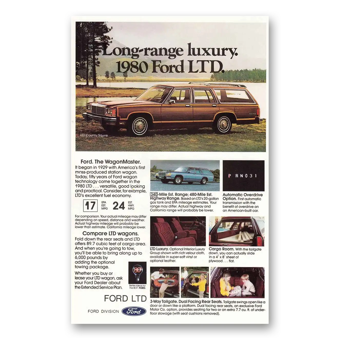 1979 Ford LTD Print Ad | Wagon Long Range Luxury