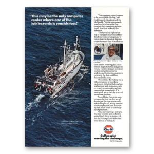 1979 Gulf Oil Print Ad | Hazard Seasickness