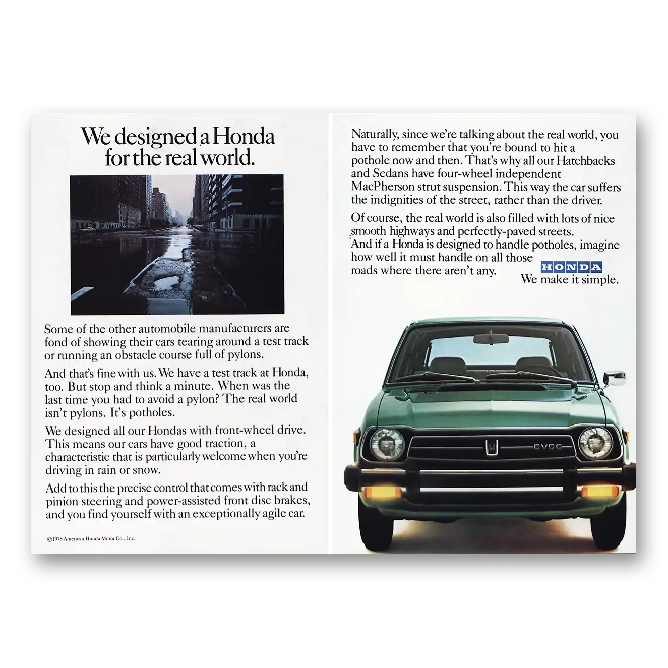 1979 Honda CVCC Print Ad | Designedhonda For Real World