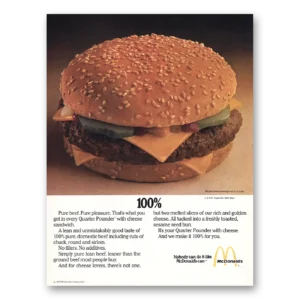 1979 McDonalds Print Ad | 100% Quarter Pounder