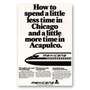 1979 Mexicana Airlines Print Ad | Chicago