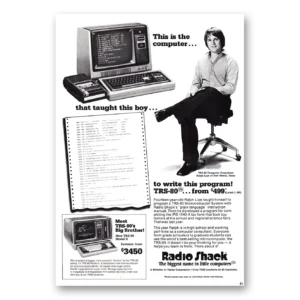 1979 Radio Shack TRS80 Computer Print Ad | Write Program