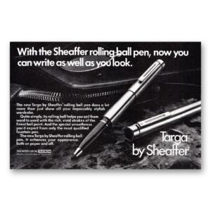 1979 Sheaffers Targa Pen Print Ad | Rolling Ball Pen