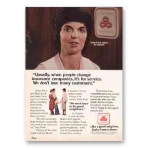 1979 State Farm Insurance Print Ad | Lu Gaston