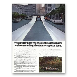 1979 St Regis Paper Print Ad | Postal Costs