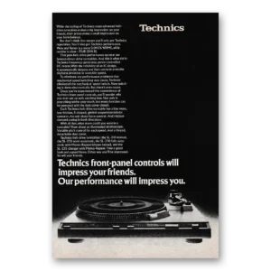 1979 Technics Turntable Print Ad | Front Panel