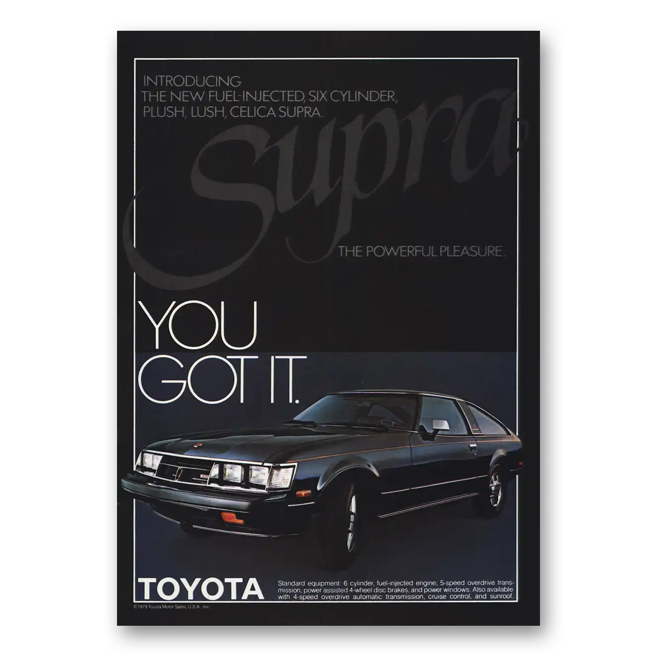 1979 Toyota Supra Print Ad | Fuel Injected