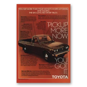 1978 Toyota SR5 Sport Truck Print Ad | Long Bed
