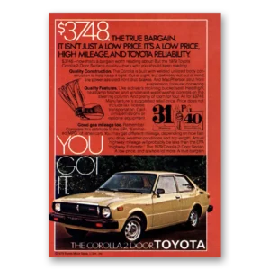 1979 Toyota Corolla Print Ad | True Bargain