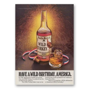 1979 Wild Turkey Bourbon Whiskey Print Ad | Wild Birthday