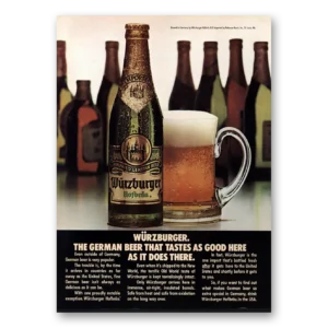 1979 Wurzburger Beer Print Ad | German Beer