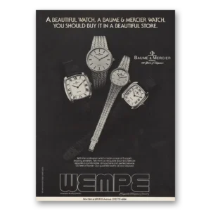 1980 Baume & Mercier Watches Print Ad | Beautiful Watch