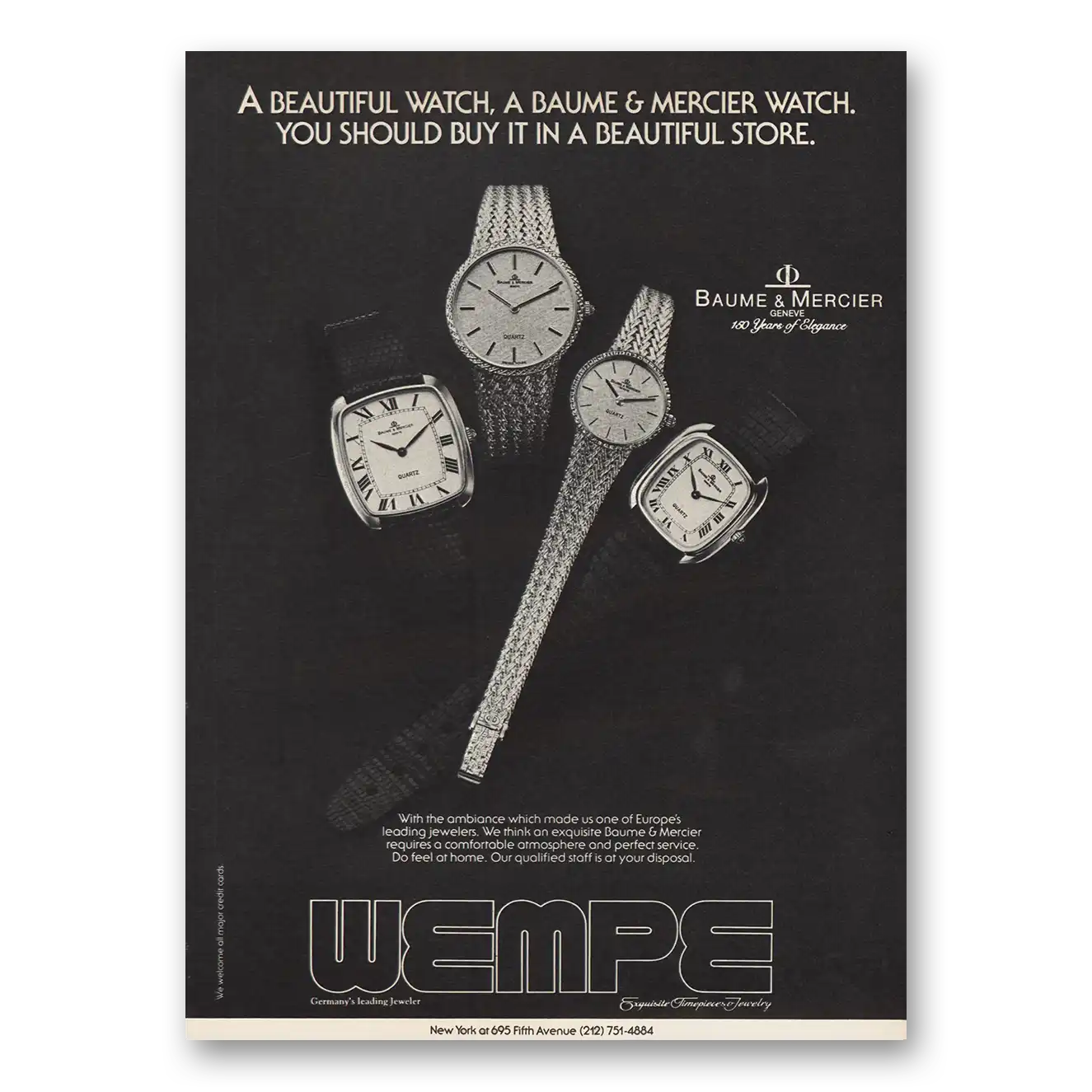 1980 Baume & Mercier Watches Print Ad | Beautiful Watch
