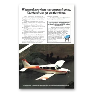 1980 Beechcraft Sierra Print Ad | Where Companys Going