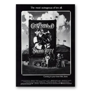 1980 Bronco Billy Movie Promo Print Ad | Clint Eastwood