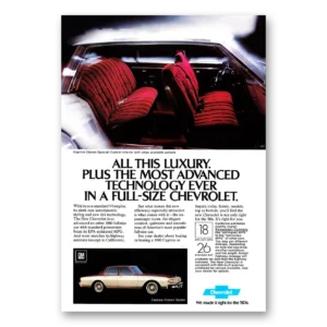 1980 Chevrolet Caprice Print Ad | Classic Interior