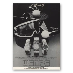 1980 Chopard Geneve Watch Print Ad | St Moritz