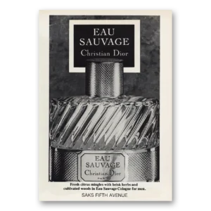 1980 Christian Dior Print Ad | Eau Sauvage