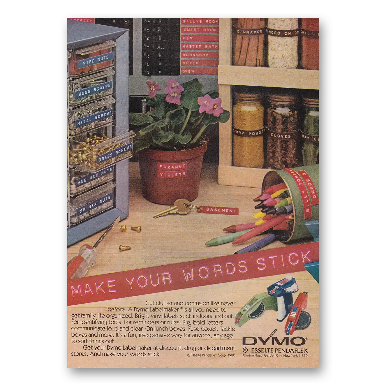 1980 Dymo Labelmaker Print Ad | Words Stick