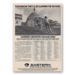 1980 Eastern Airlines Print Ad | Climbing Rockies