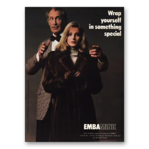1980 Emba Mink Print Ad | Vincent Price