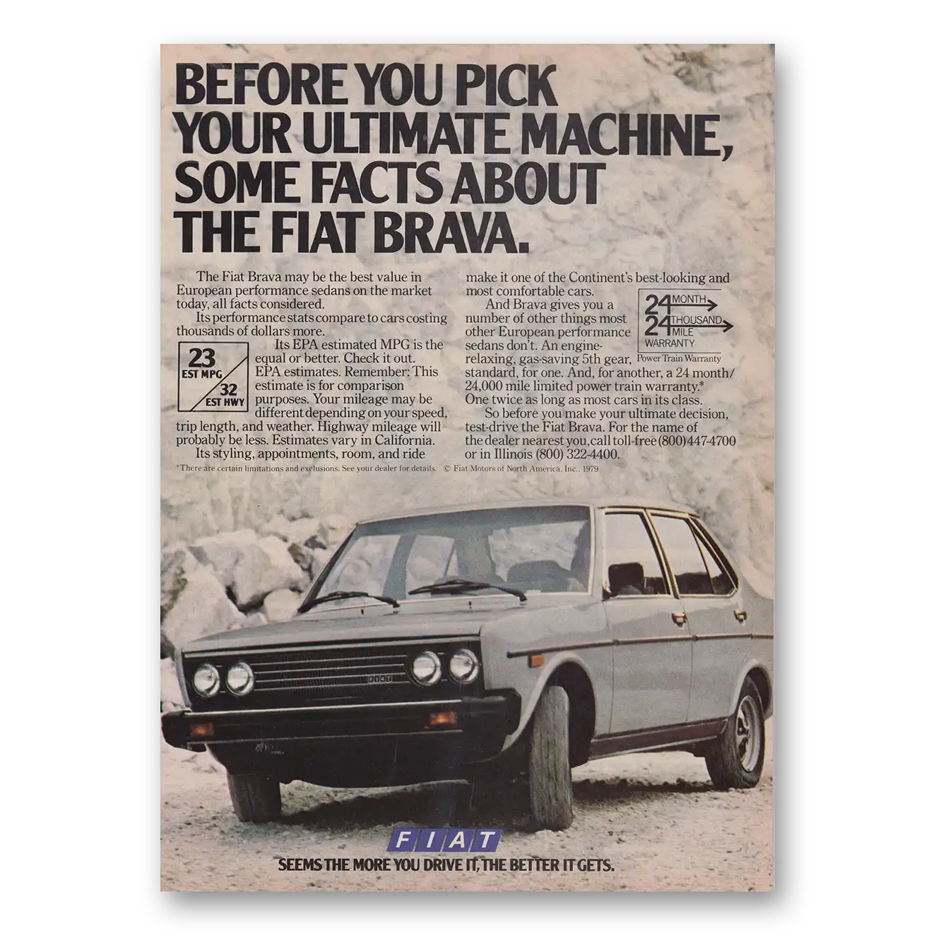1980 Fiat Brava Print Ad | Ultimate Machine