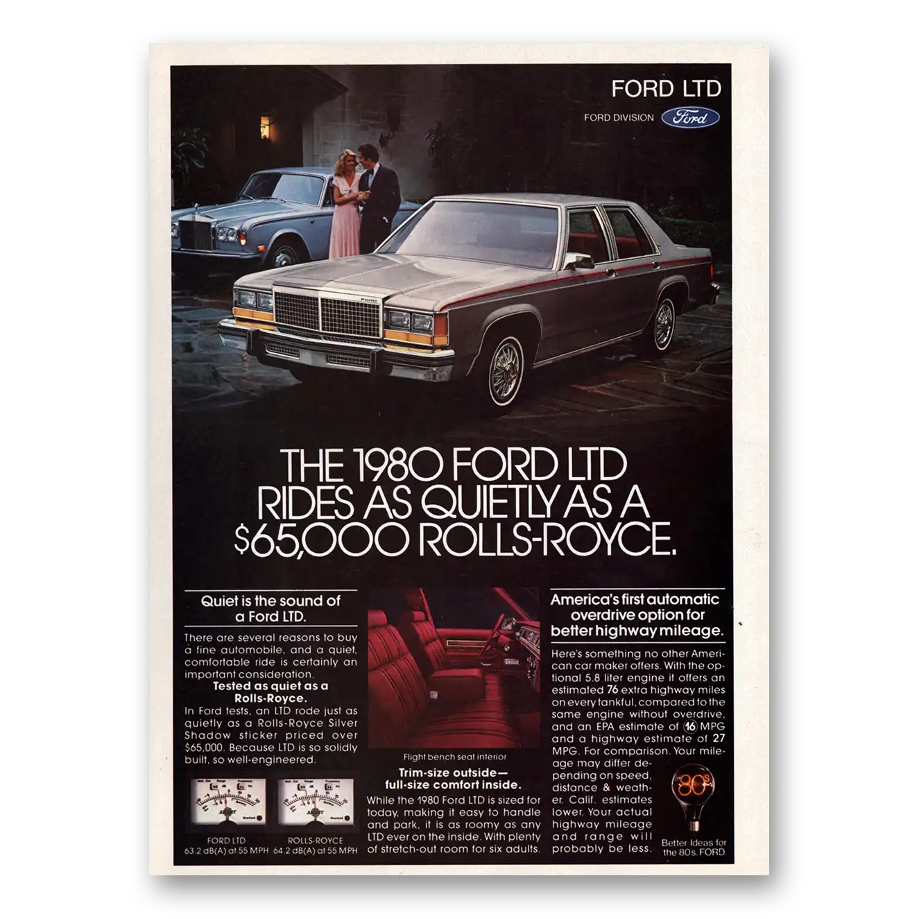 1979 Ford LTD Print Ad | Rides Quietly