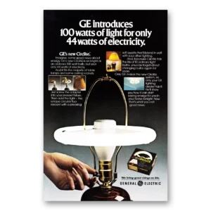 1980 GE Lamps Print Ad | 100 Watts Light