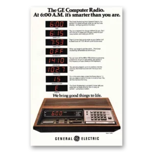1980 General Electric Radio Print Ad | Computer Radio