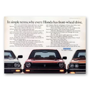 1980 Honda Print Ad | Front Wheel Drive