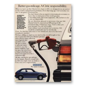 1980 Honda Civic Print Ad | Civic Responsibility