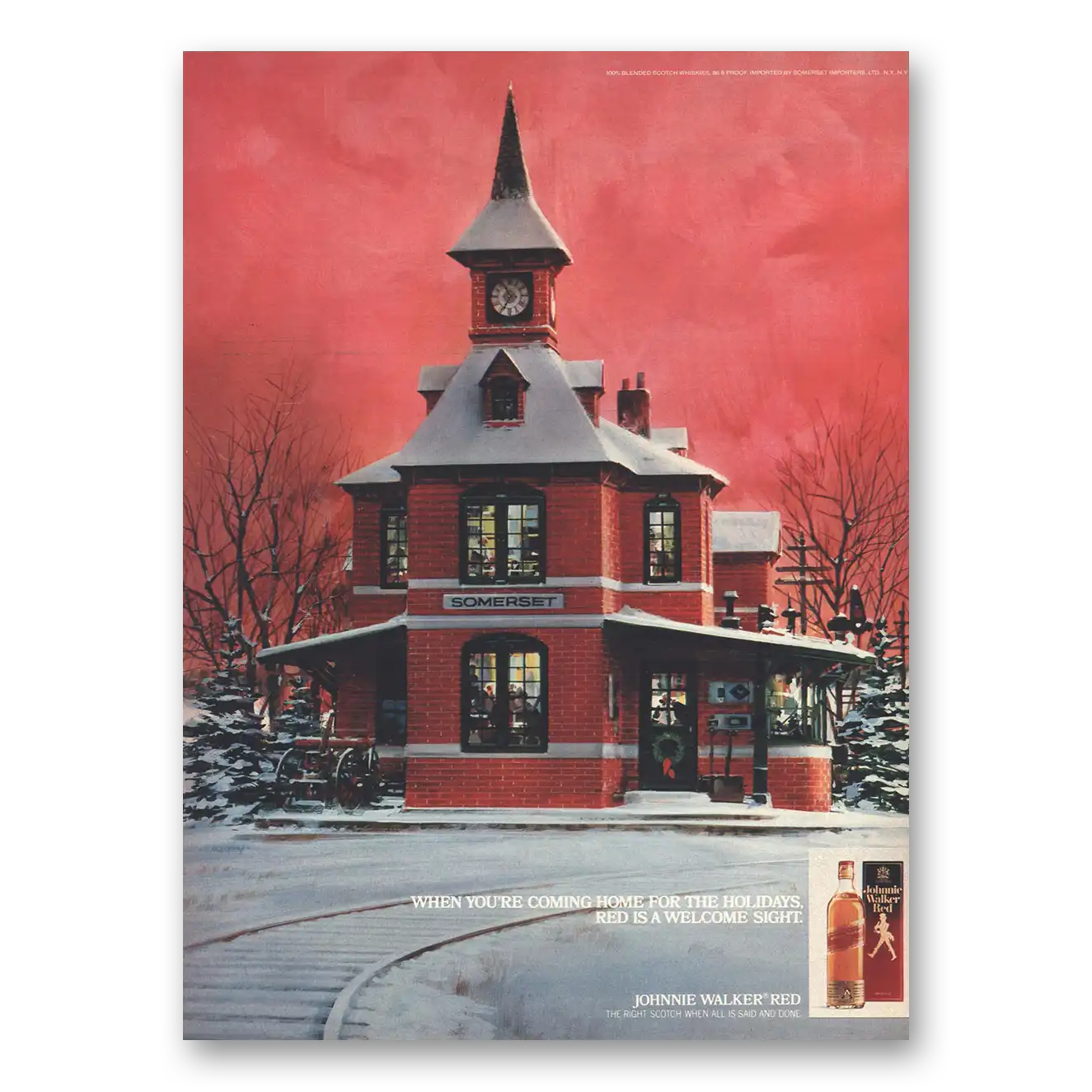 1980 Johnnie Walker Red Label Print Ad | Coming Home