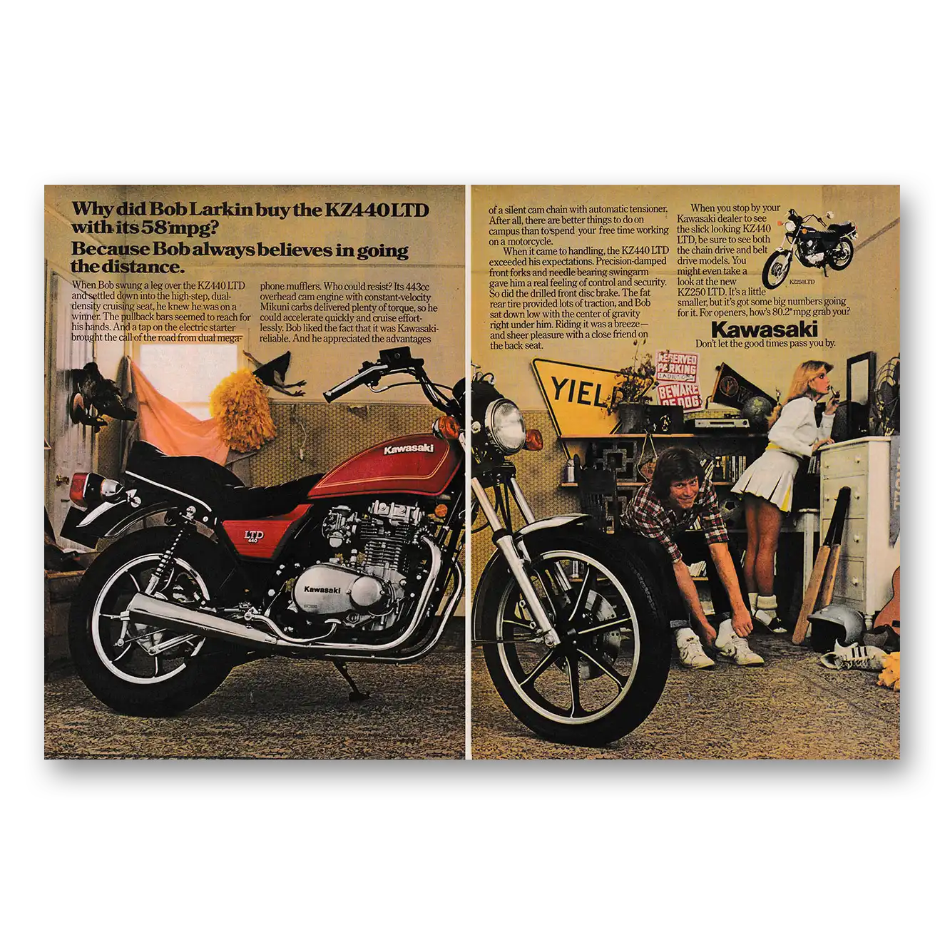 1980 Kawasaki Motorcycles Print Ad | Kz440ltd