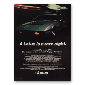 1980 Lotus Cars Print Ad | Rare Sight