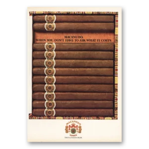 1980 Macanudo Cigars Print Ad | Ask What It Costs