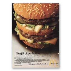 1980 McDonalds Print Ad | Height Of Perfection