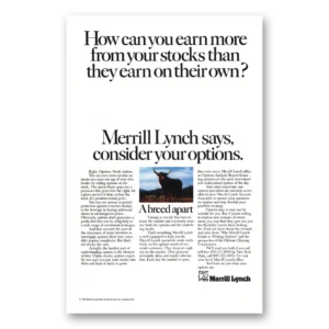 1980 Merrill Lynch Print Ad | Earn More