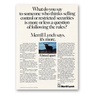 1980 Merrill Lynch Print Ad | What Do You Say