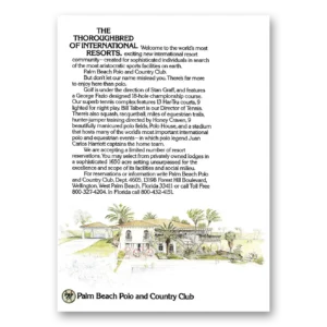 1980 Palm Beach Polo and Country Club Print Ad | Thoroughbred