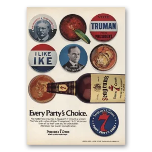 1980 Seagrams 7 Crown Whiskey Print Ad | Every Partys Choice