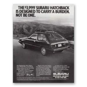 1980 Subaru Hatchback Print Ad | Carry Burden