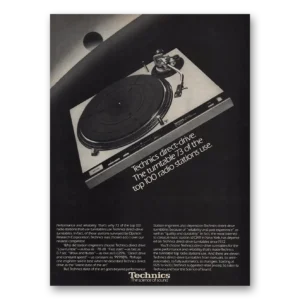 1980 Technics Turntable Print Ad | Turntable 73 Top 100 Radio Stations Use