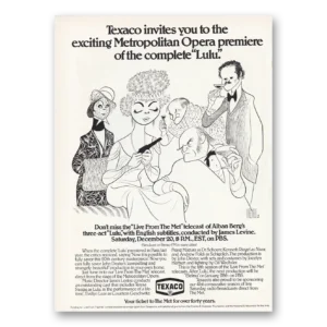 1980 Texaco Print Ad | Metropolitan Opera Lulu
