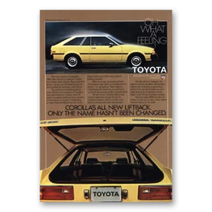 1980 Toyota Corolla Print Ad | New Liftback