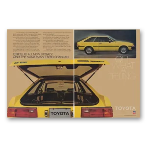 1980 Toyota Corolla Print Ad | All New Liftback