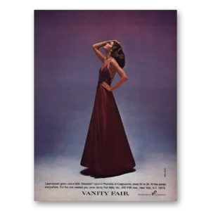 1980 Vanity Fair Print Ad | Lace Topped Gown